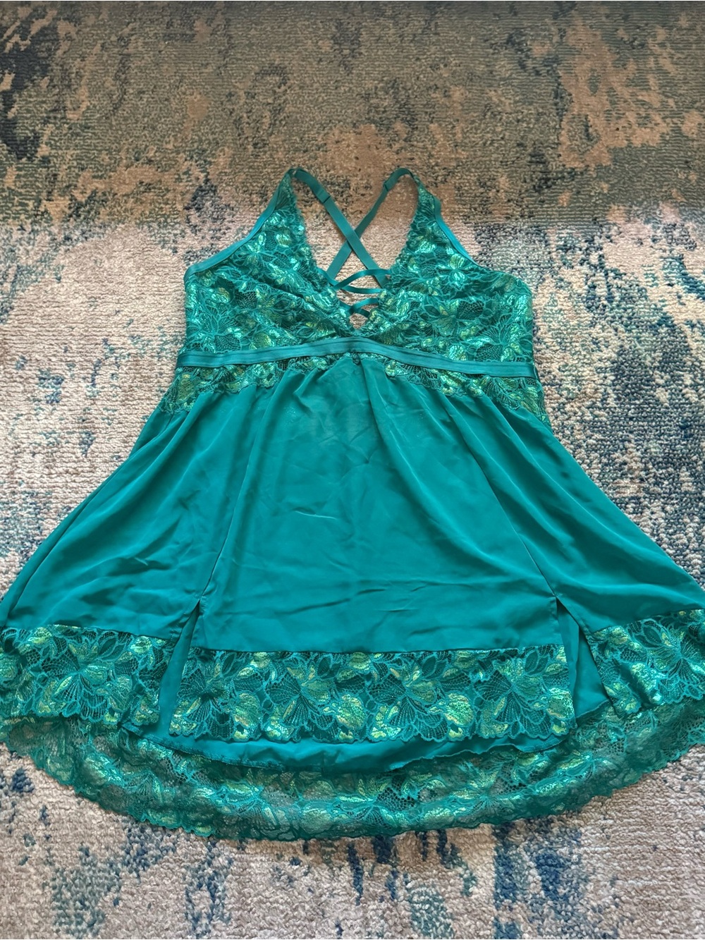 torrid Teal Lace Trim Chemise